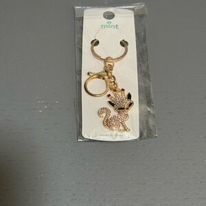 Crystal Rhinestone Fox Keychain
